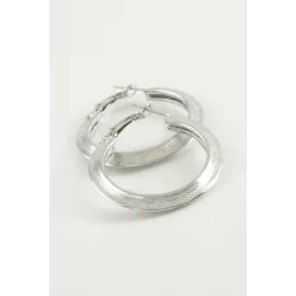 Üçgen Halka Küpe 4 cm-Gümüş Rengi