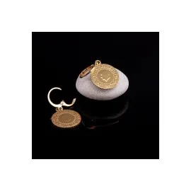 Çeyrek Altın Kaplama Küpe-Sarı