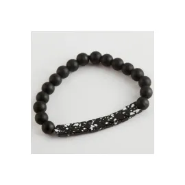 Onix Hematit Doğaltaş Bileklik-Siyah