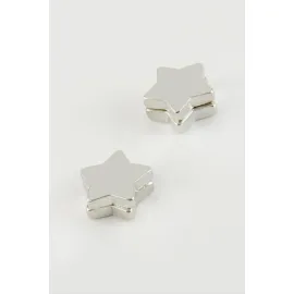 Yıldız Mıknatıslı Küpe-Gümüş Rengi