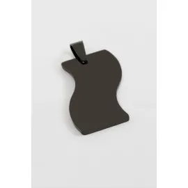 Bayrak İsim Yazılabilir Çelik Kolye Ucu 3 Cm-Siyah