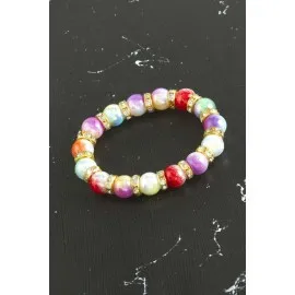 Renkli Boncuklu Çocuk Bileklik-Renkli