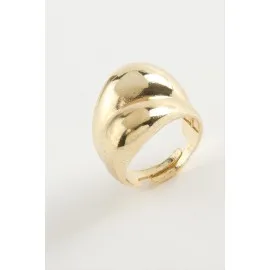 Oval Metal Yüzük-Sarı