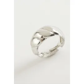 Burgulu Metal Yüzük-Gümüş Rengi