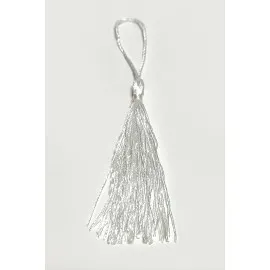 1 Adet Pamuk Püskül 14 Cm-Beyaz