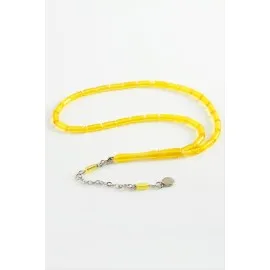 Kapsül Plastik Tesbih 4X10  Mm-Sarı