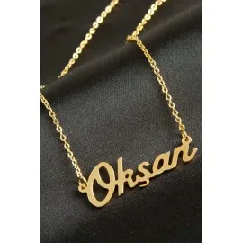 Okşan İsimli Kolye -Sarı