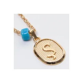 Plastik Boncuklu Burgulu Harfli Kolye-Ş