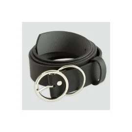 Yuvarlak Tokalı Kemer 3 Cm-Siyah