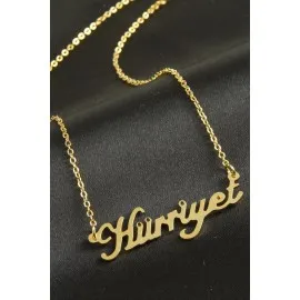 Hürriyet Isimli Kolye -Sarı