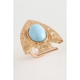 Balık Turkuaz Taşlı Yüzük-Roz