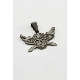 Kılıç Kuru Kafa Çelik Kolye Ucu 3 cm-Siyah