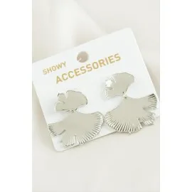 Çiçek Trend Metal Küpe-Gümüş Rengi