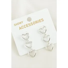 Kalp Trend Metal Küpe-Gümüş Rengi