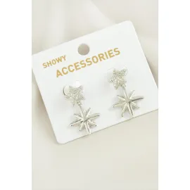 Yıldız Trend Metal Küpe-Gümüş Rengi