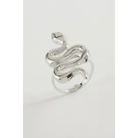 Yılan Metal Yüzük-Gümüş Rengi