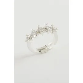 Beştaş Zirkon Taşlı Yüzük-Gümüş Rengi