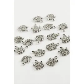 Osmanlı Bayrağı Tesbih Aparatı 50 Gram-Gümüş Rengi