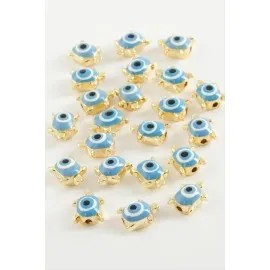 Kaplumbağa Mineli Bileklik Ve Kolye Ucu Aparatı 1 Adet-Mavi