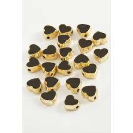 Kalp Mineli Bileklik Ve Kolye Ucu Aparatı 1 Adet-Siyah