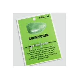 Aventurin Doğaltaşlı İp Bileklik-Yeşil