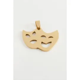 Hayalet Çelik Kolye Ucu 3 Cm-Sarı