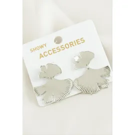 Çiçek Trend Metal Küpe-Gümüş Rengi