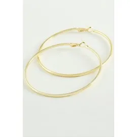 Metal Halka Küpe 6 Cm-Sarı