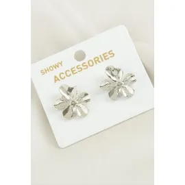 Orkide Trend Metal Küpe-Gümüş Rengi