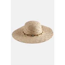 Göz Örme Zincir Hasır Şapka-Pudra Rengi