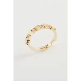 Yıldız Taşlı Yüzük-Gümüş Rengi