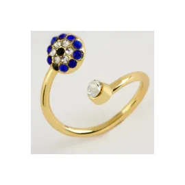 Nazar Taşlı Eklem Yüzük 1 Adet-Sarı