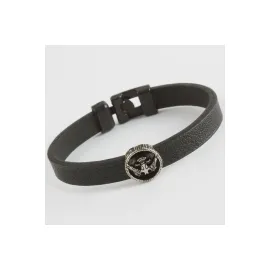 Çift Başlı Kartal Kaliteli Suni Deri Bileklik-Siyah
