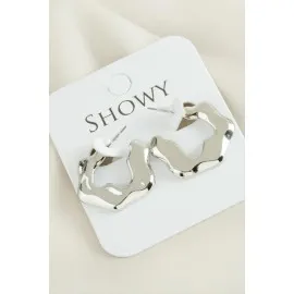 Yıldız Yeni Sezon Metal Küpe-Gümüş Rengi