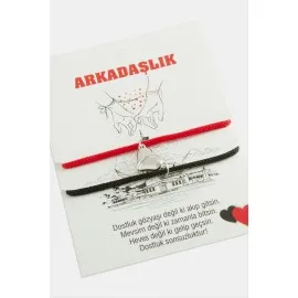 2Li Kalp Mıknatıslı Arkadaşlık Bilekliği-Kırmızı