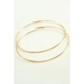 Ezme Çizgili Metal Halka Küpe 8-9-10 Cm-10 Cm