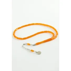 Kapsül Plastik Tesbih 4X10  Mm-Turuncu