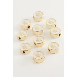 Yıldız Mineli Bileklik ve Kolye Ucu Aparatı 1 Adet-Beyaz