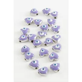 Kalp Mineli Bileklik Ve Kolye Ucu Aparatı 1 Adet-Lila