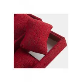 3 Basamaklı Keten Kumaş Yastıklı Stand-Kırmızı