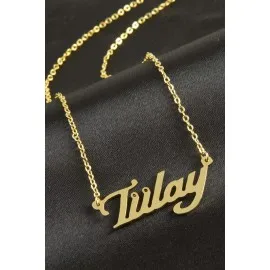 Tülay Isimli Kolye -Sarı
