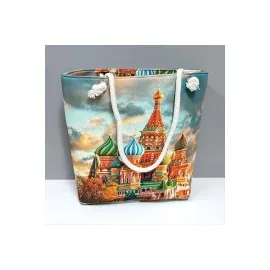 Saray Desenli Plaj Çantası-Turuncu