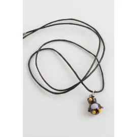 Penguen Cam Kolye-Siyah