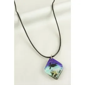 Kaplumbağa Epoksi Kolye-Mor