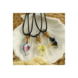 Karışık Fanus Canlı Kolye-Renkli