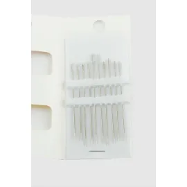 10 Adet Gümüş Dikiş İğnesi-Gümüş Rengi