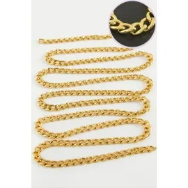 5 Mm Düz Sarı Renkli Çelik Zincir 1 Metre-Sarı