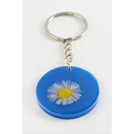 Papatya Epoksi Anahtarlık-Mor