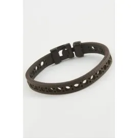 Noktalı Kaliteli Suni Deri Bileklik-Kahverengi