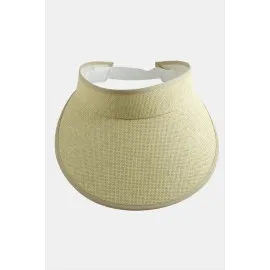 Kasketli Hasır Tennis Şapkası-Krem